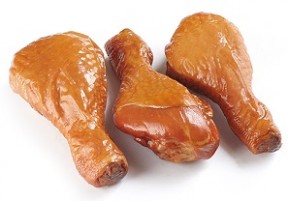 Продукт варено-копченый из мяса цыплят-бройлеров.  Голень