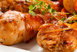 Куриная ножка, фаршированная грибами и капустой