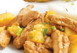 Chicken pieces with pineapple