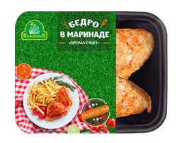 Бедро с кожей цыпленка-бройлера в маринаде